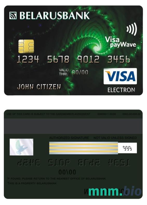 Belarus bank visa electron karta przykład w formacie PSD
